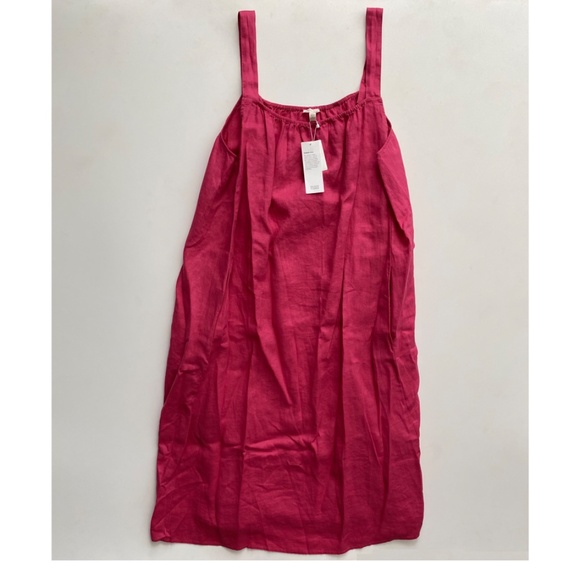 Eileen Fisher Dresses & Skirts - Eileen Fisher Nwt Organic Linen Calf Length Cami Dress Geranium Pink XL